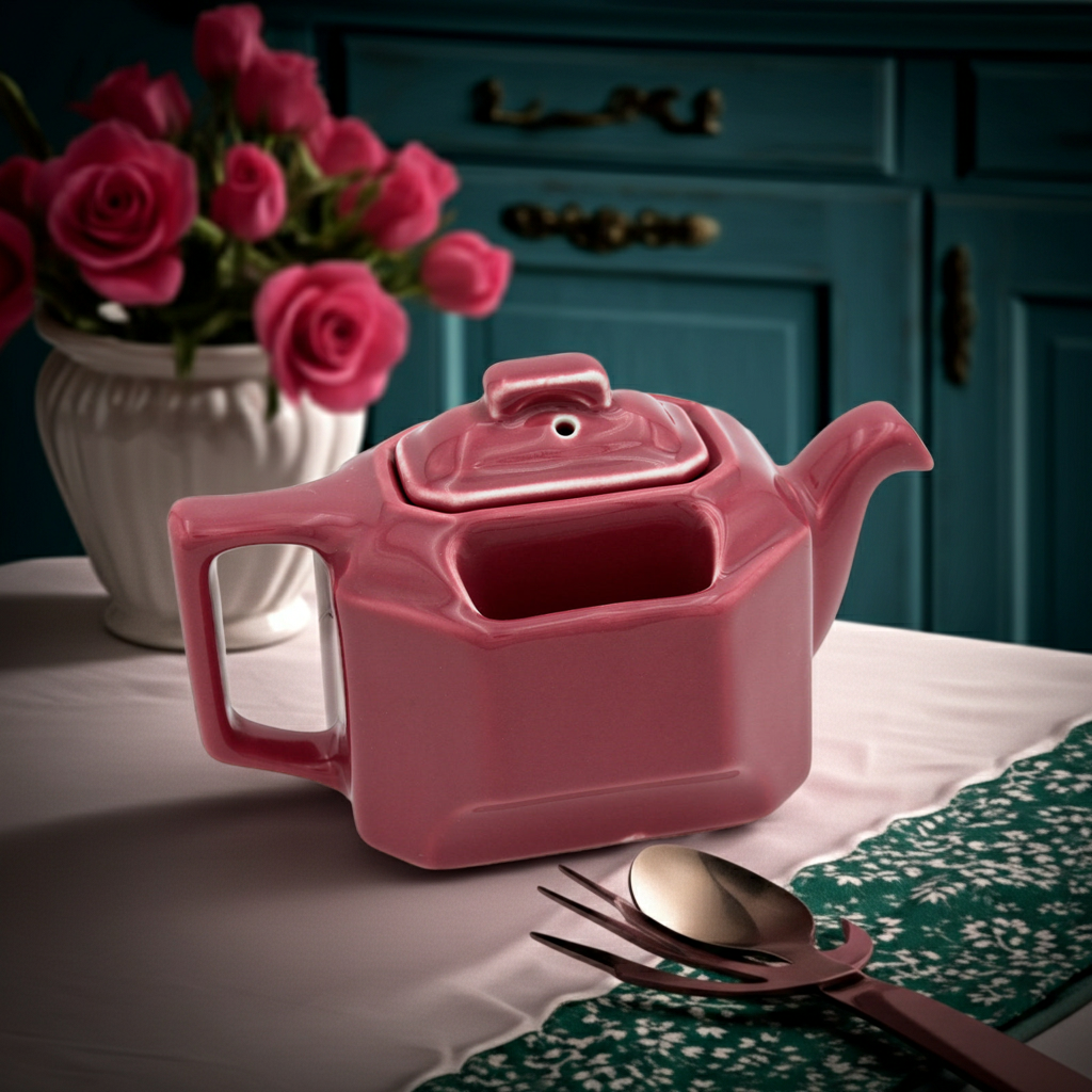 Hall China Pink Teapot – T-Ball 3273 with Tea Bag Holders