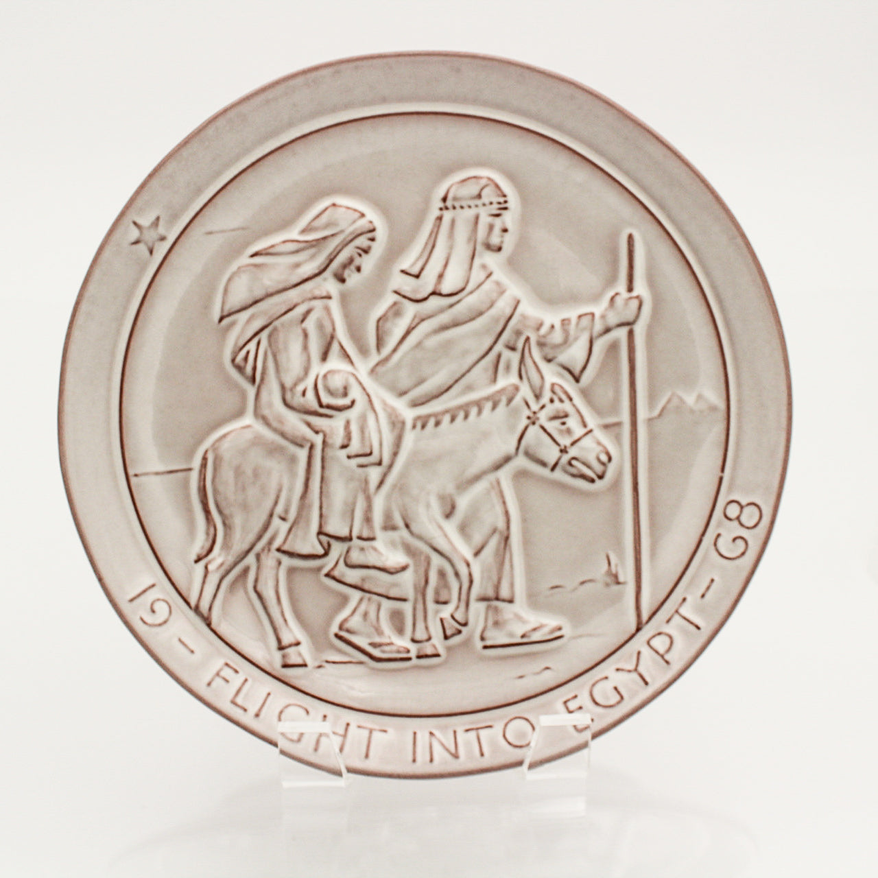 Frankoma 1968 Christmas Plate – Flight Into Egypt by John Frank