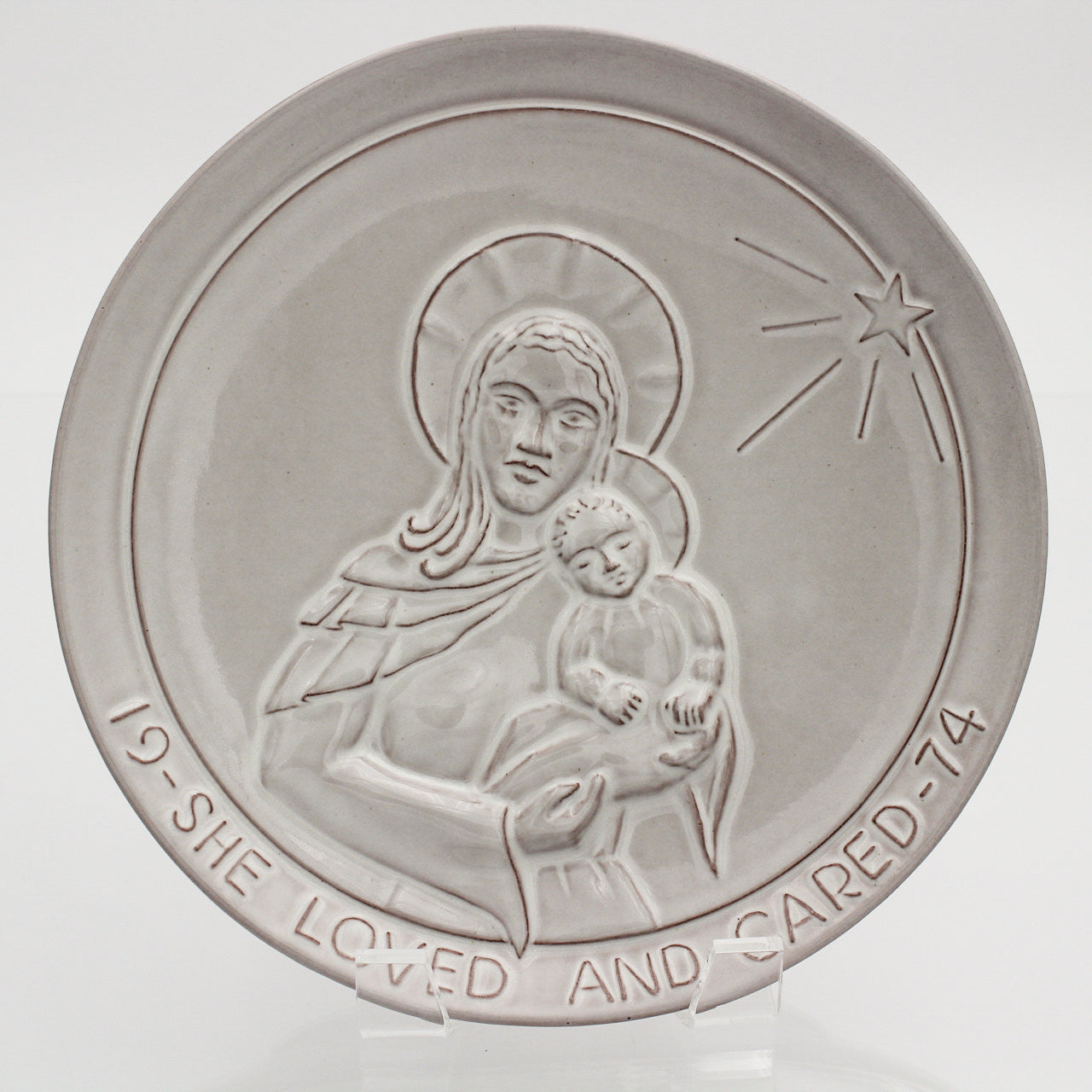 Frankoma 1974 Christmas Plate – She Loved and Cared by Joniece Frank