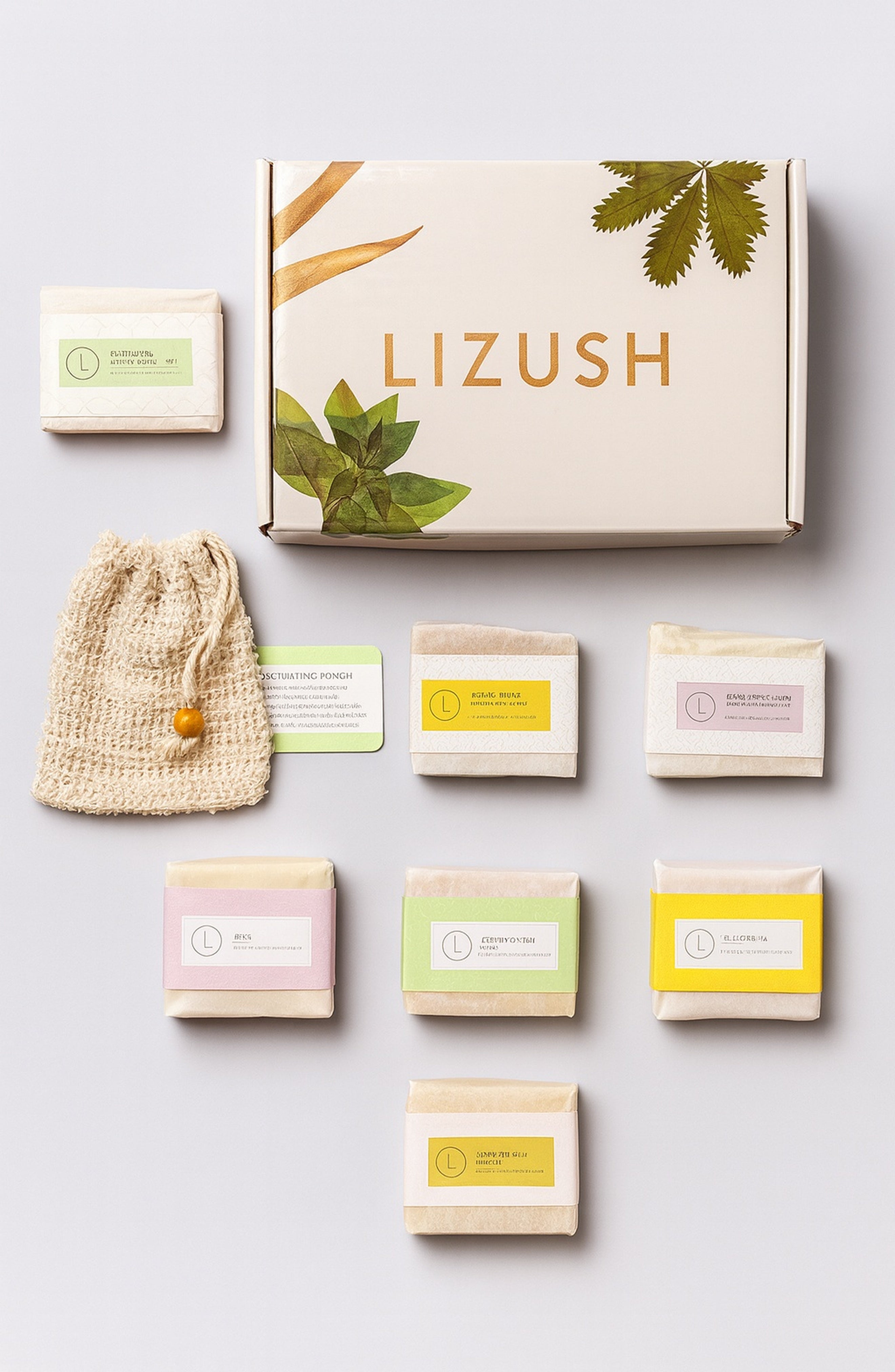 Set of  6 Handmade cold process ,Natural Soap Bars in gift Set box