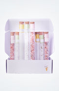 Natural Bath Salts Gift set in 8 Glass Tubes, Luxurious Bath Experience