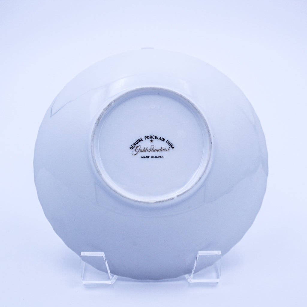 Gold Standard GST1 Porcelain Soup Bowl – Pink Rosebud Silver Edge Vintage