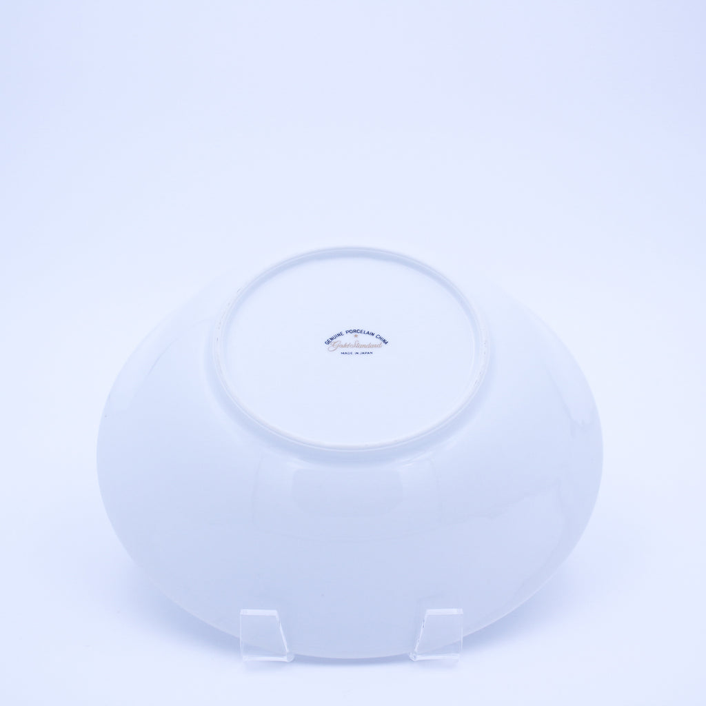 Gold Standard GST1 Porcelain Serving Bowl – Pink Rosebud Silver Edge Vintage