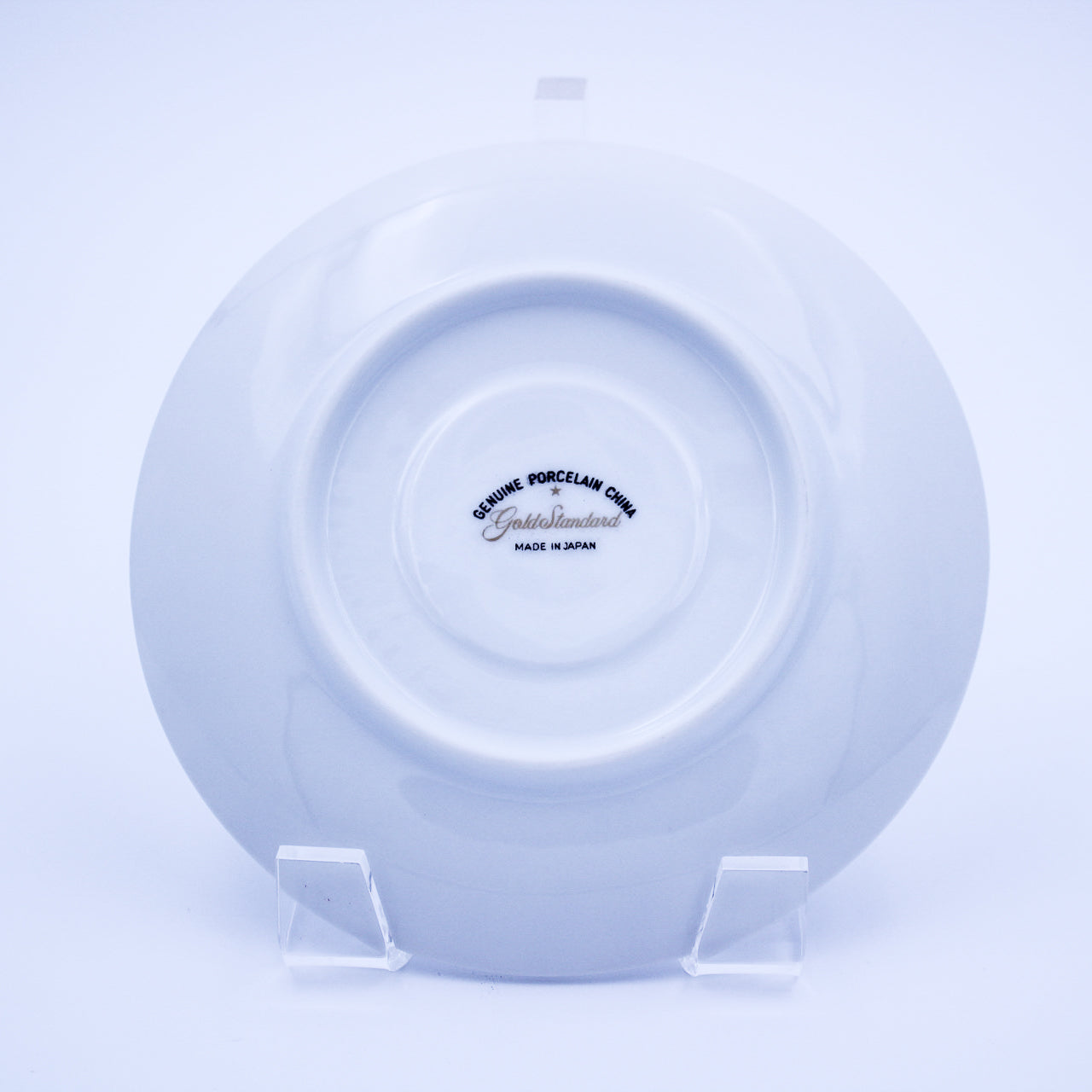 Gold Standard GST1 Porcelain Tea Saucer – Pink Rosebud Silver Edge Vintage