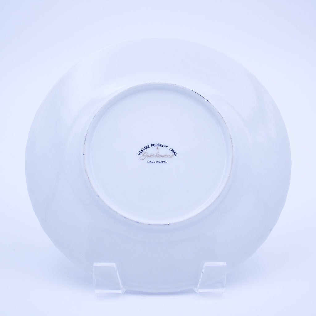 Gold Standard GST1 Porcelain Salad Plate – Pink Rosebud Silver Edge Vintage