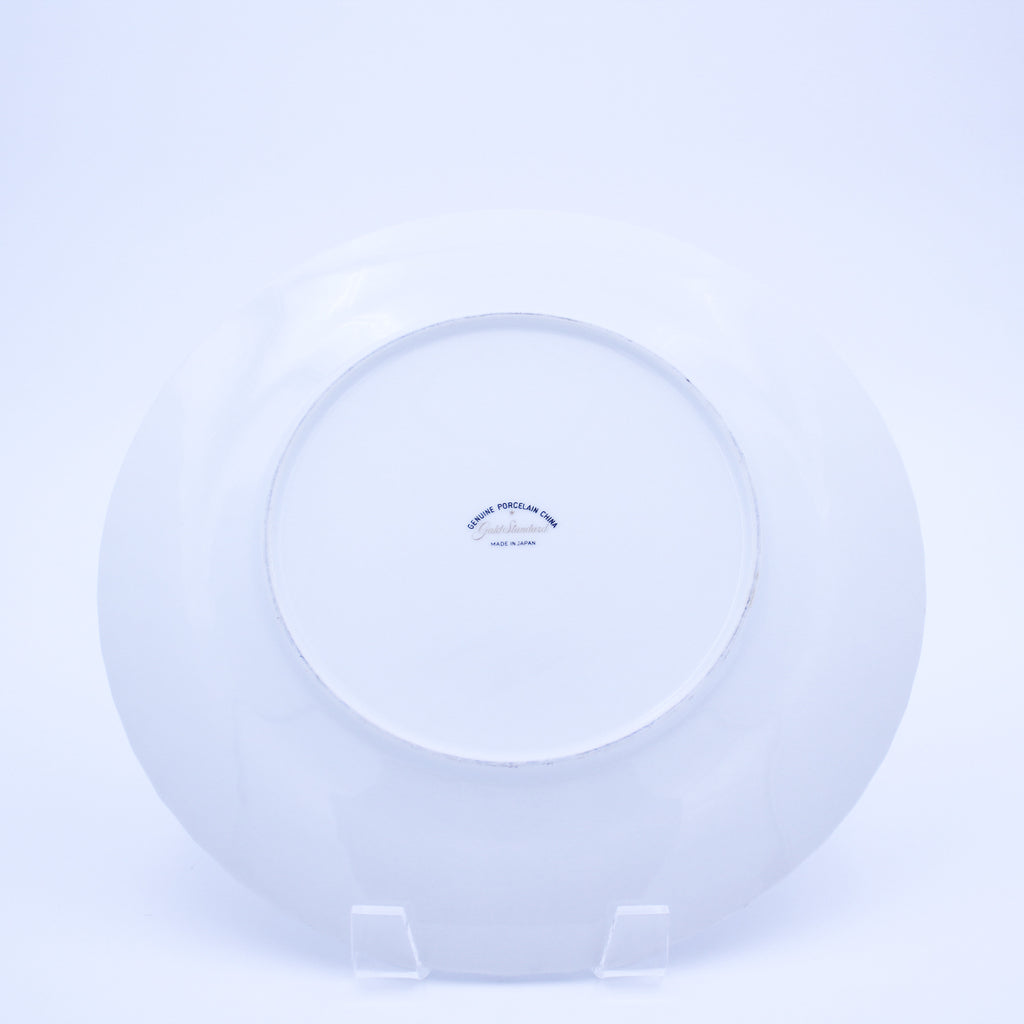 Gold Standard GST1 Porcelain Dinner Plate – Pink Rosebud Silver Edge Vintage