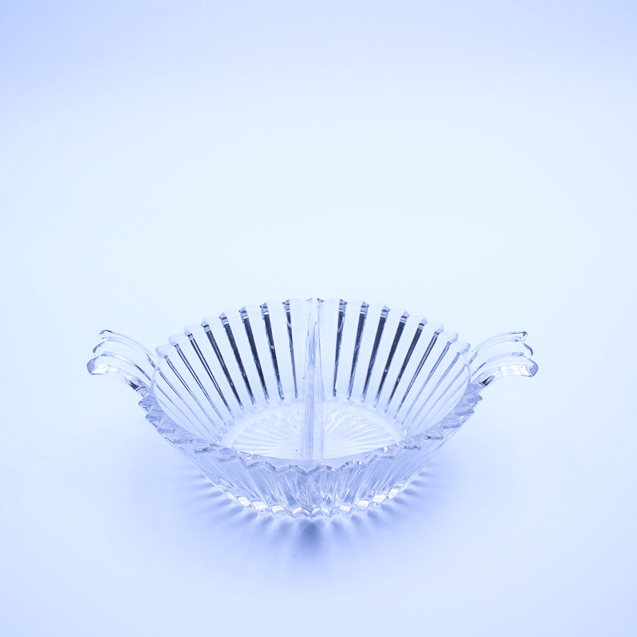 Mid‑Century Chrome Tray w/ Glass Insert for Candy or Nuts Vintage