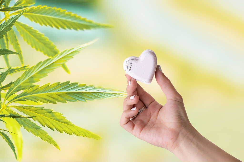 CBD -  5 Hearts Shaped Shower Steamers/ fizzies with CBD - in a Gift Box (THC free)