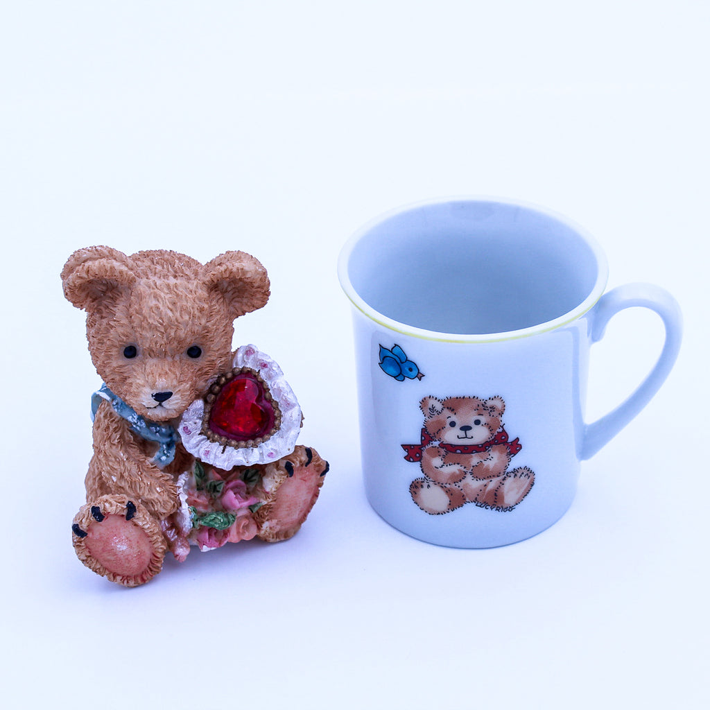 Vintage Bear & Lucy Mug Bundle – Valentine & Bluebird Charm