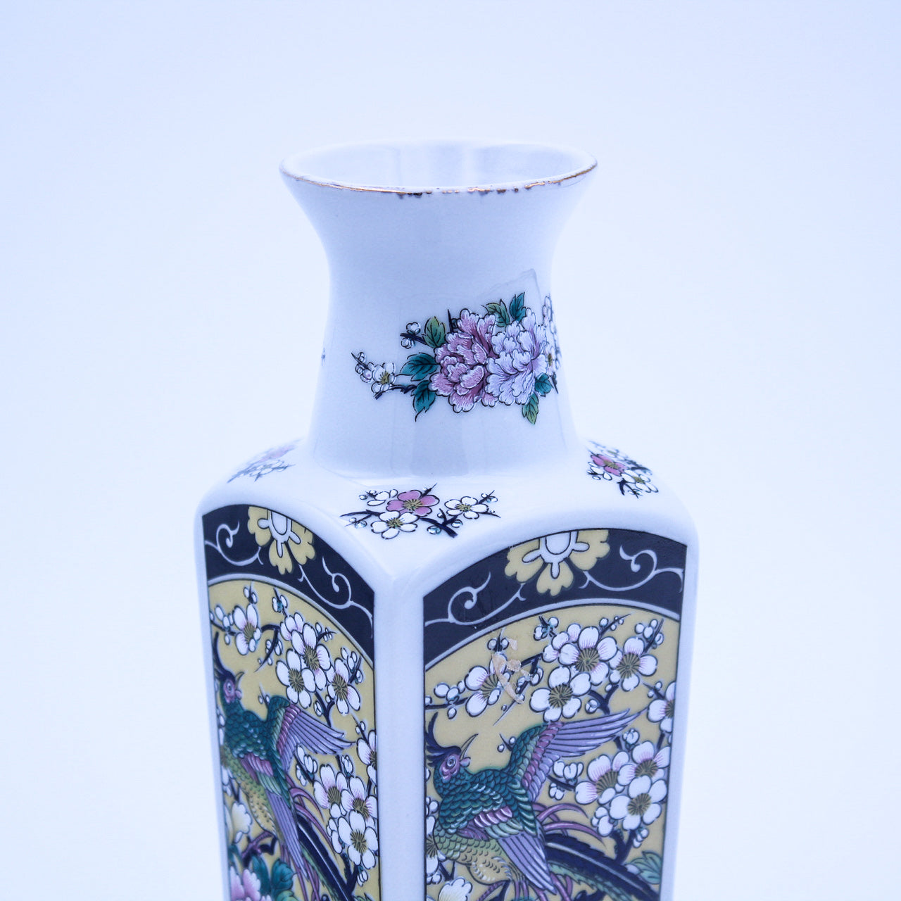 Vintage Empress by Haruta Ceramic Vases Set, Floral & Bird Square Design