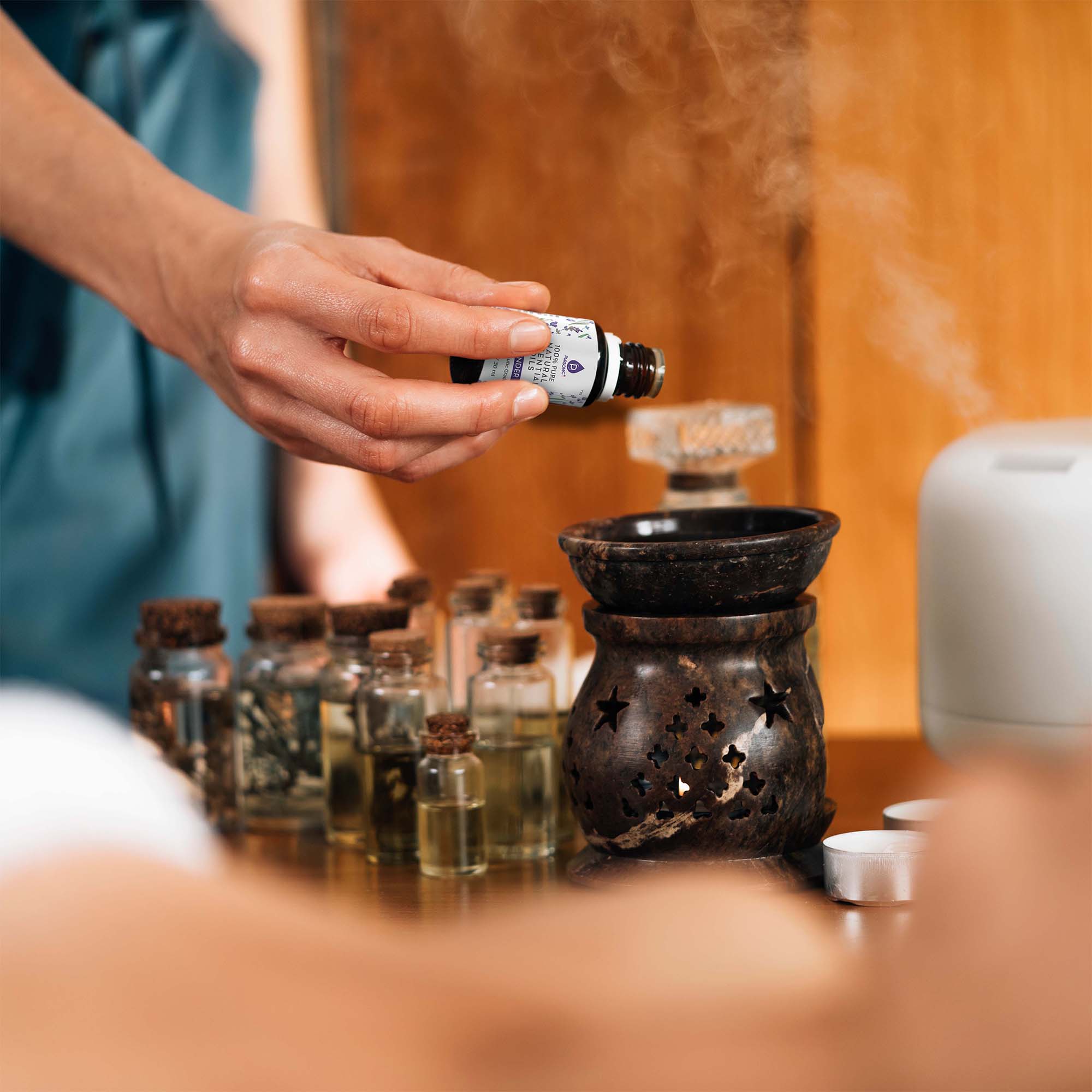 Pursonic 4-Pack Pure & Natural Essential Oils Collection – Eucalyptus, Lavender, Tea Tree, and Peppermint