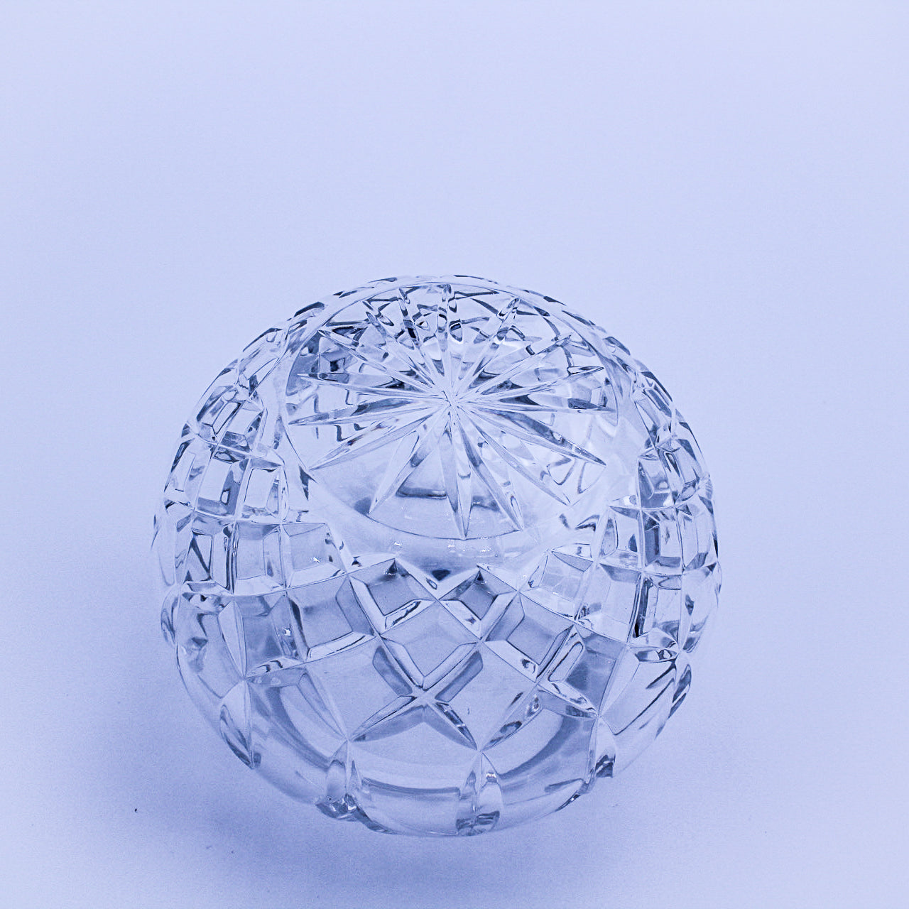 Heavy Vintage Cut Crystal Rose Bowl Vase – Elegant Mid-Century Design