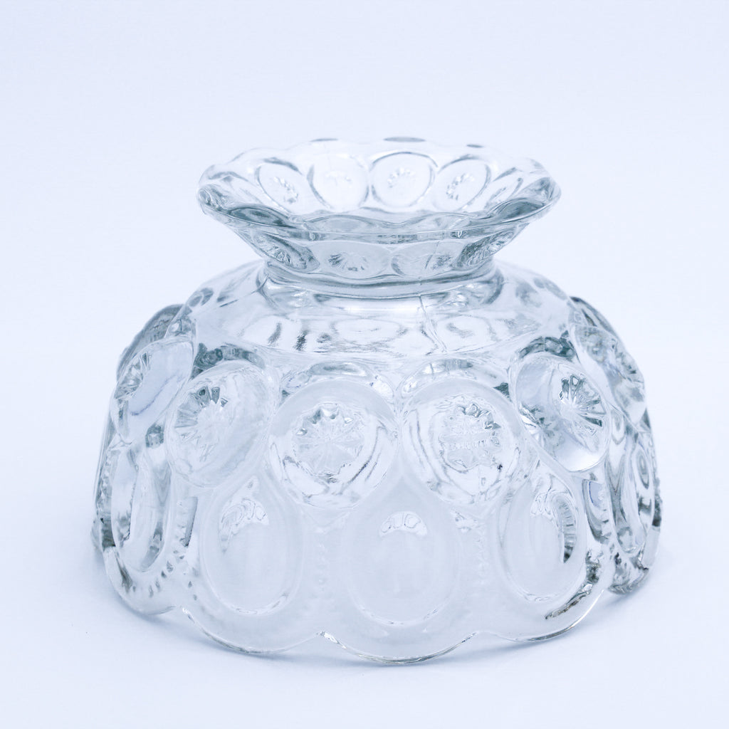 Vintage L.E. Smith Moon & Star Clear Glass Pedestal Dish Bowl 6"
