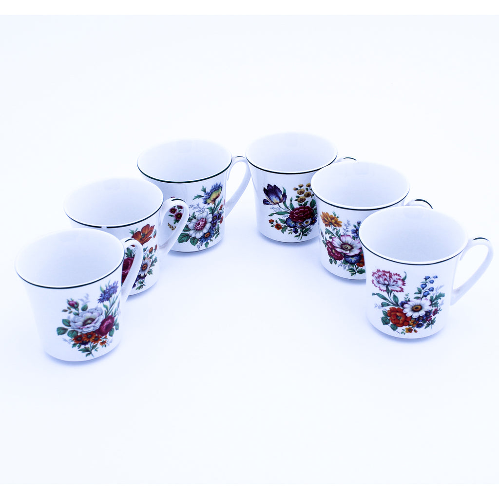 Ponesta Floral Bouquet 15pc Porcelain Demitasse Coffee Set