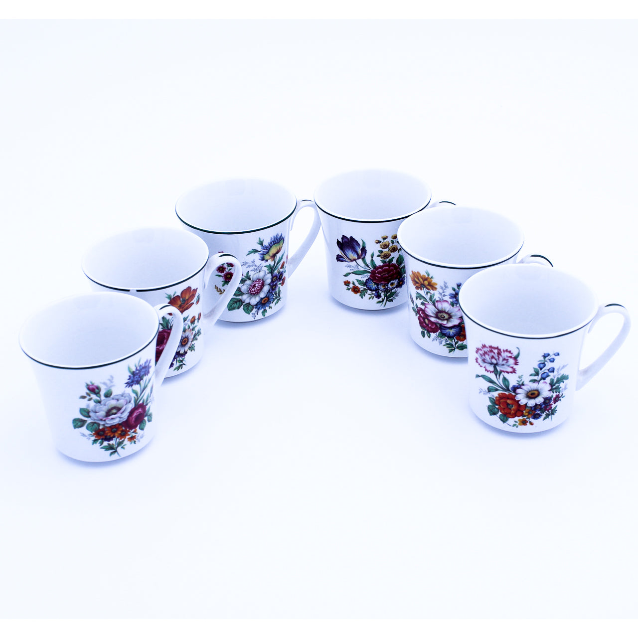 Ponesta Floral Bouquet 15pc Porcelain Demitasse Coffee Set
