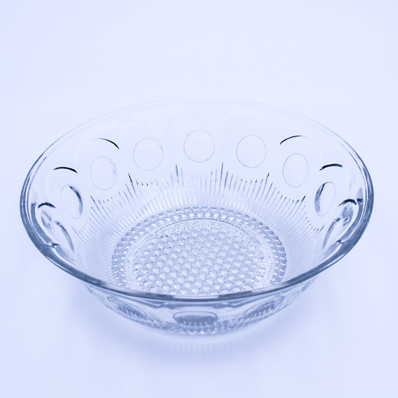 Vintage US Glass Manhattan Bullseye Clear Bowls 8.5" – Set of 2