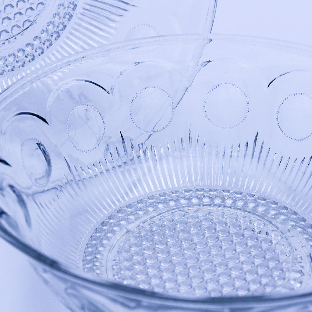 Vintage US Glass Manhattan Bullseye Clear Bowls 8.5" – Set of 2