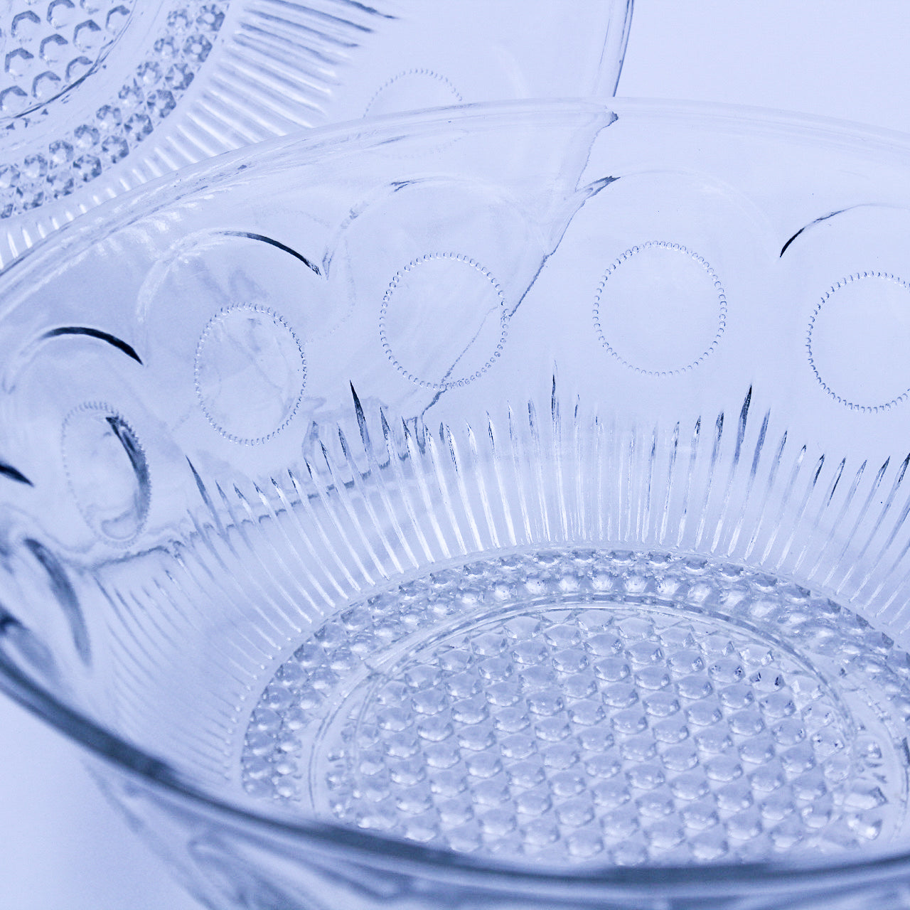 Vintage US Glass Manhattan Bullseye Clear Bowls 8.5" – Set of 2