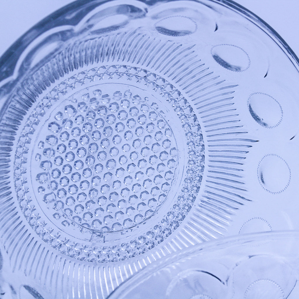 Vintage US Glass Manhattan Bullseye Clear Bowls 8.5" – Set of 2