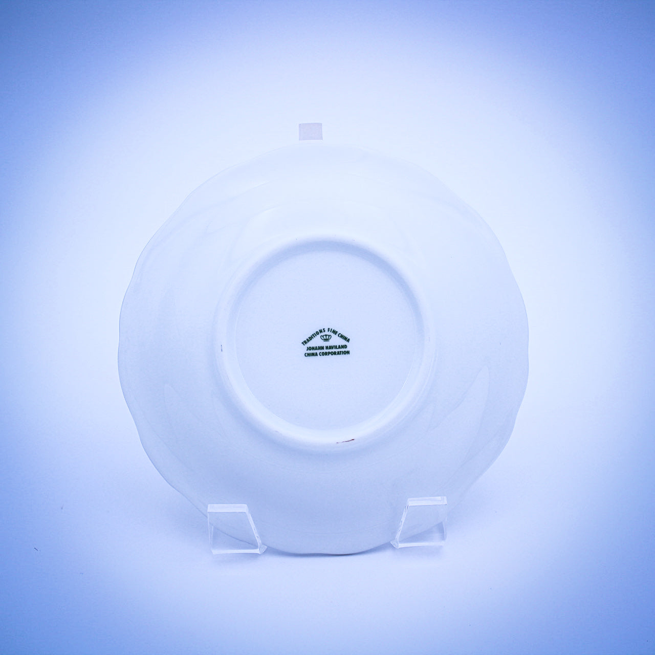 Johann Haviland Blue Garland Tea Saucers Set of 8 – Platinum Trim