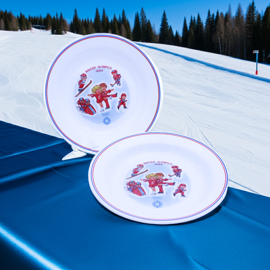 Vintage 1984 Campbell's Kids Olympic Bowls – Sarajevo Set of 2