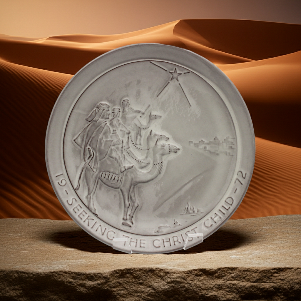 Frankoma 1972 Christmas Plate – Seeking the Christ Child by John Frank