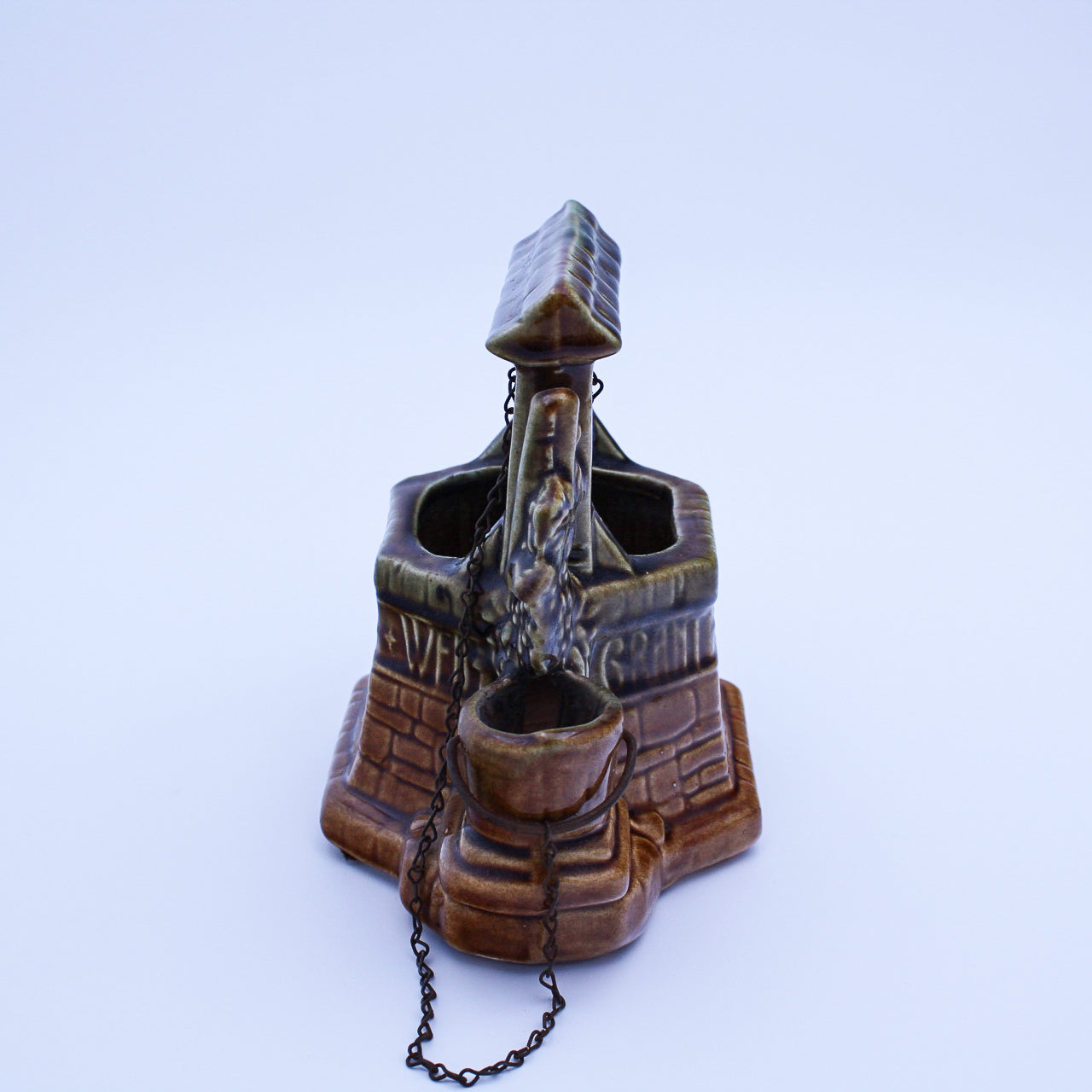 1950s Vintage McCoy Wishing Well Planter with Chain