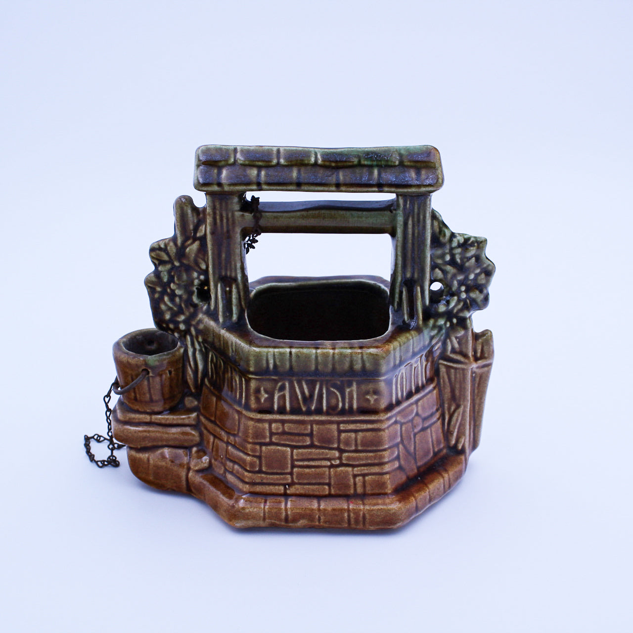 1950s Vintage McCoy Wishing Well Planter with Chain