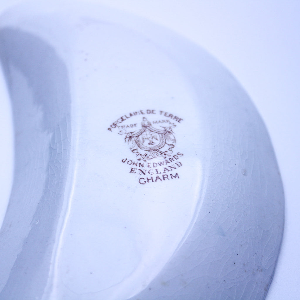 Vintage Kemple Milk Glass Openwork Plate w/ Romantic Scene