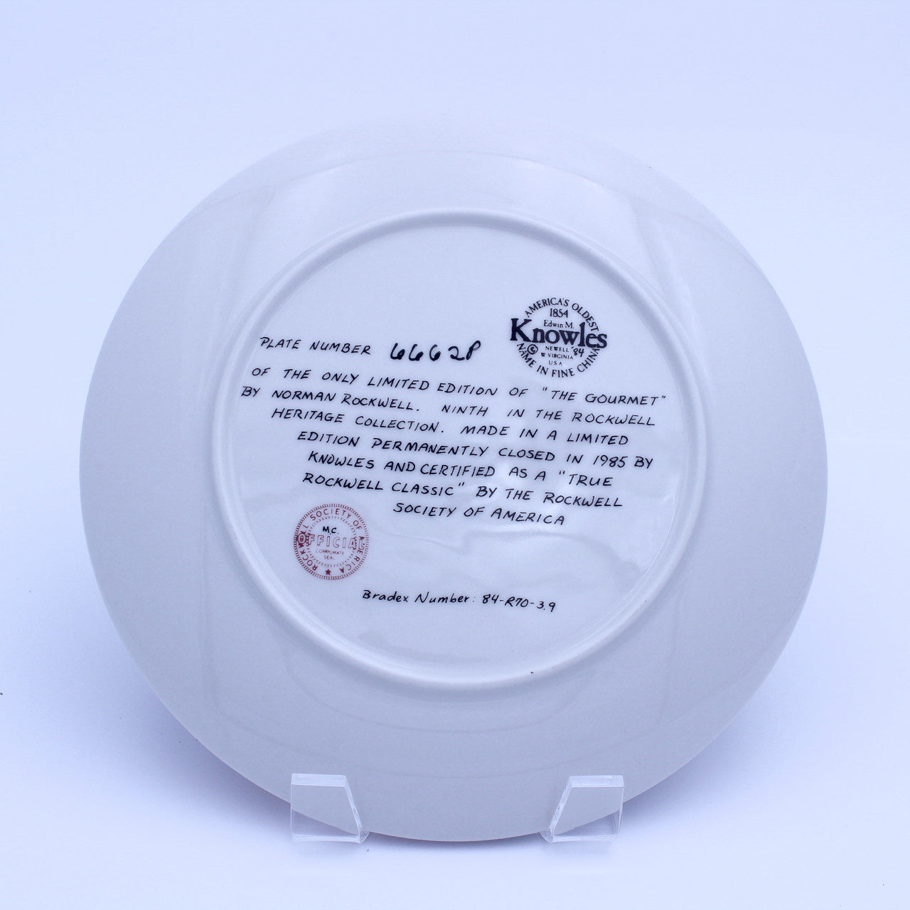 Norman Rockwell Plate – The Gourmet – Knowles Heritage – COA & Box – 1985