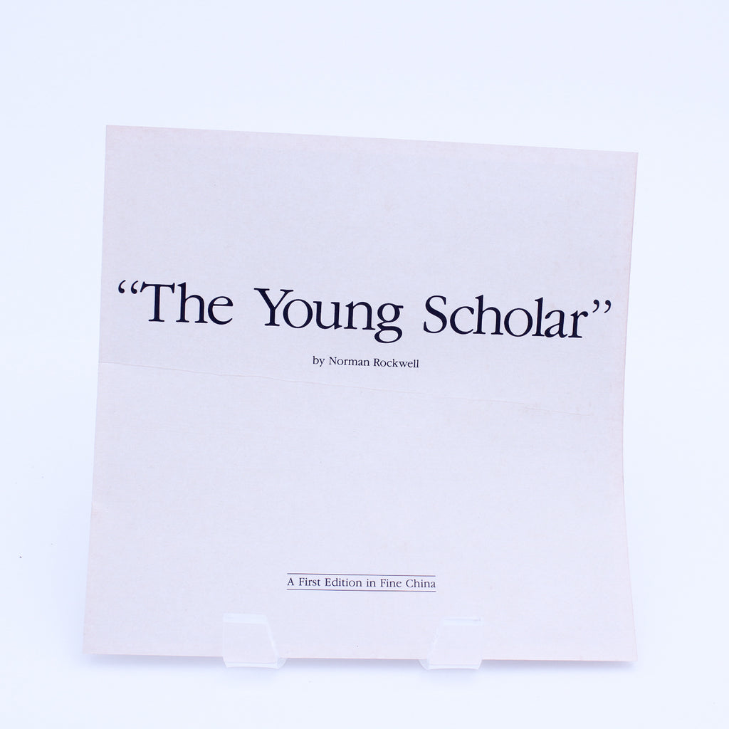 Norman Rockwell Plate – The Young Scholar – Knowles Heritage – COA & Box – 1991