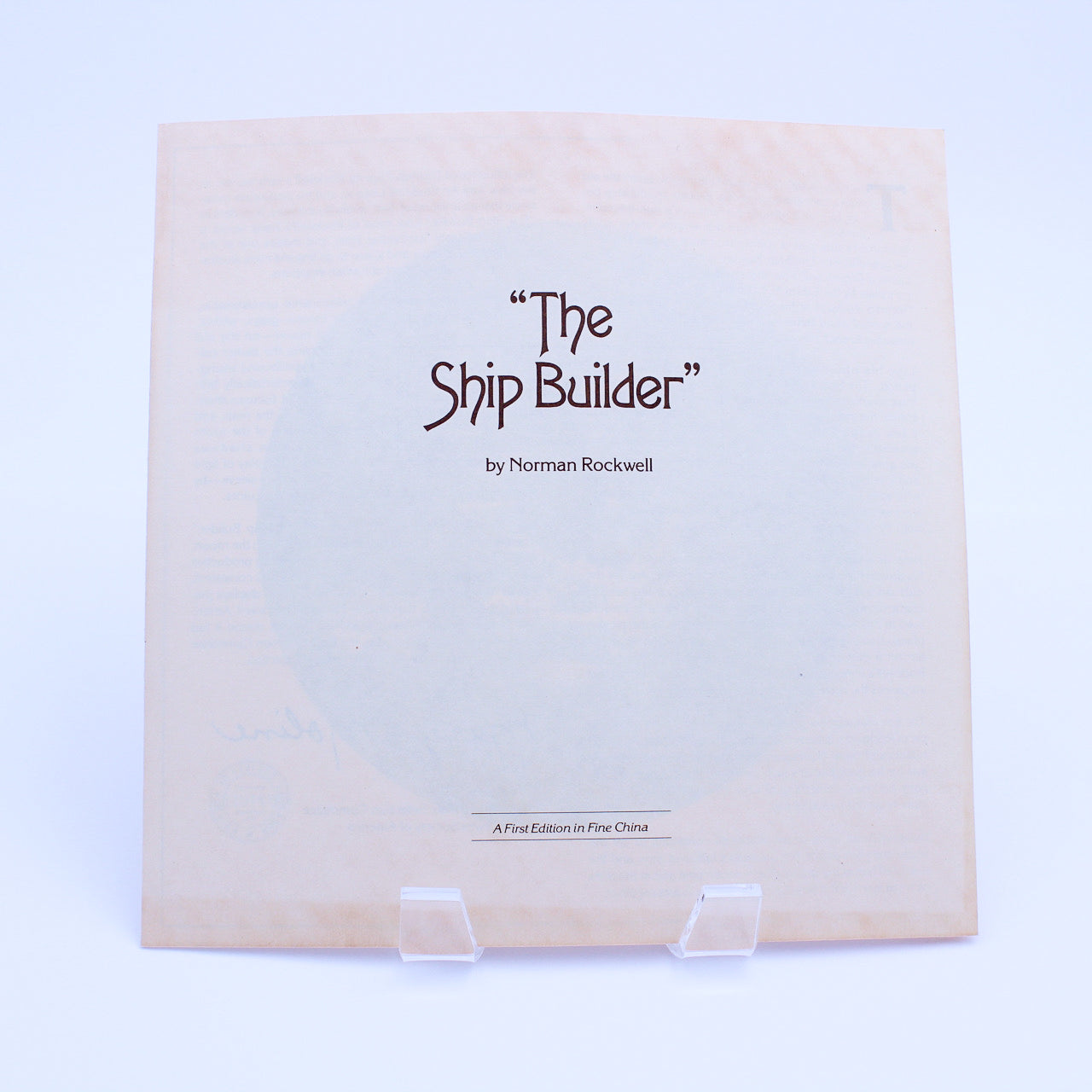 Norman Rockwell Plate – The Ship Builder – Knowles Heritage – COA & Box – 1980