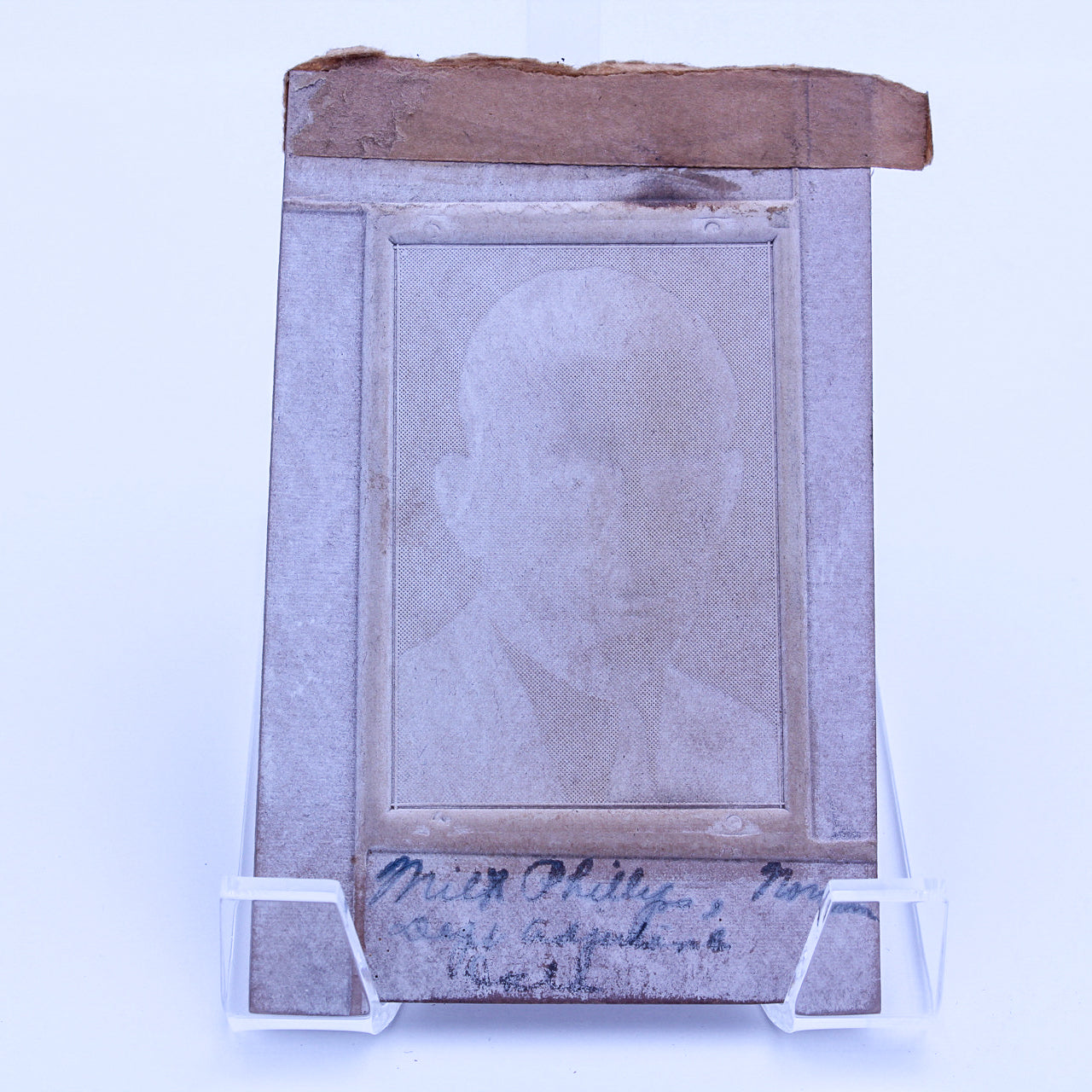 Antique Photo on Copper Printing Plate (Wood Block Mount)