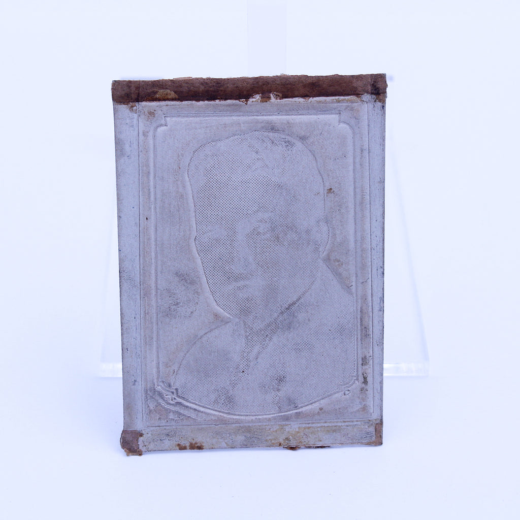 Antique Photo on Copper Printing Plate (Wood Block Mount)