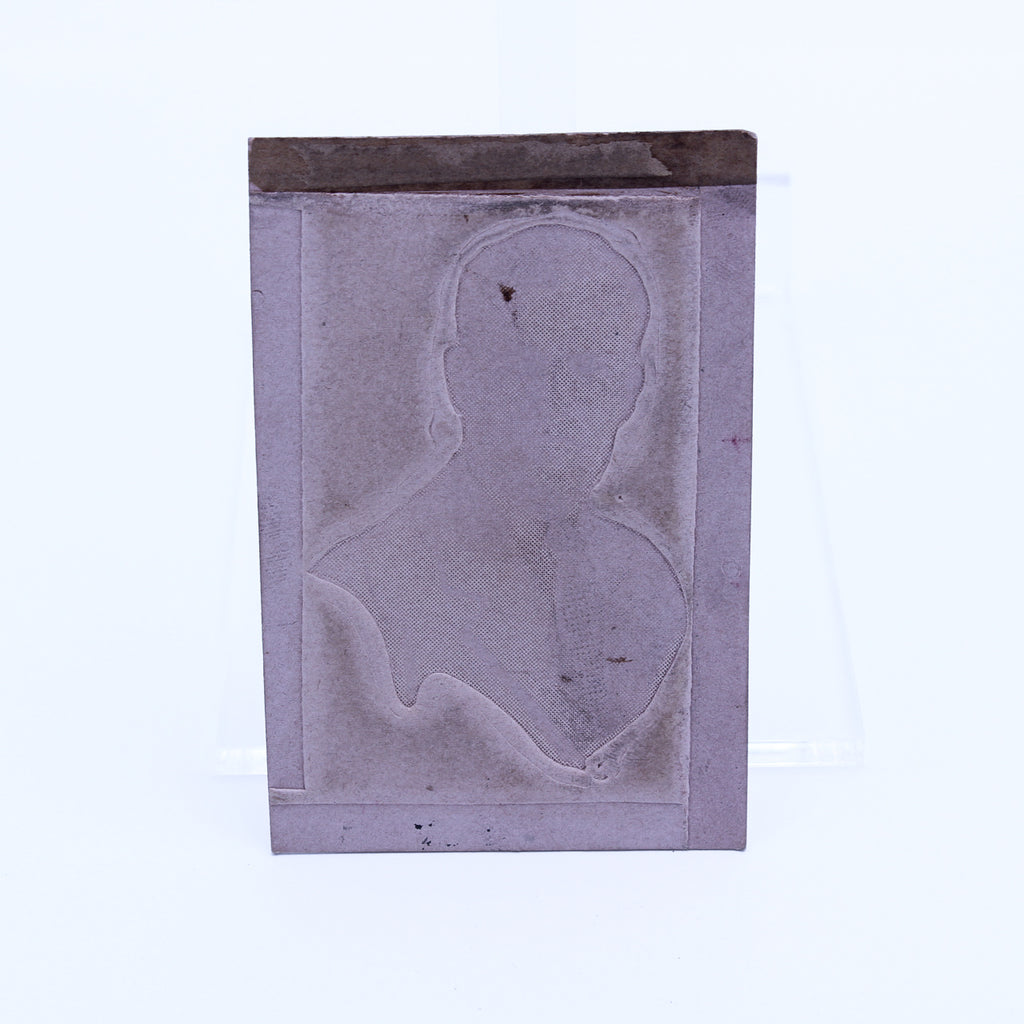 Antique Photo on Copper Printing Plate (Wood Block Mount)