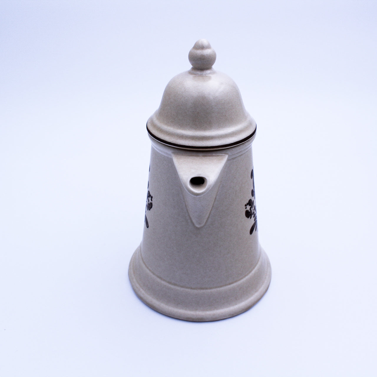 Pfaltzgraff Village Coffee Pot & Napkin Holder – Beige Floral Stoneware