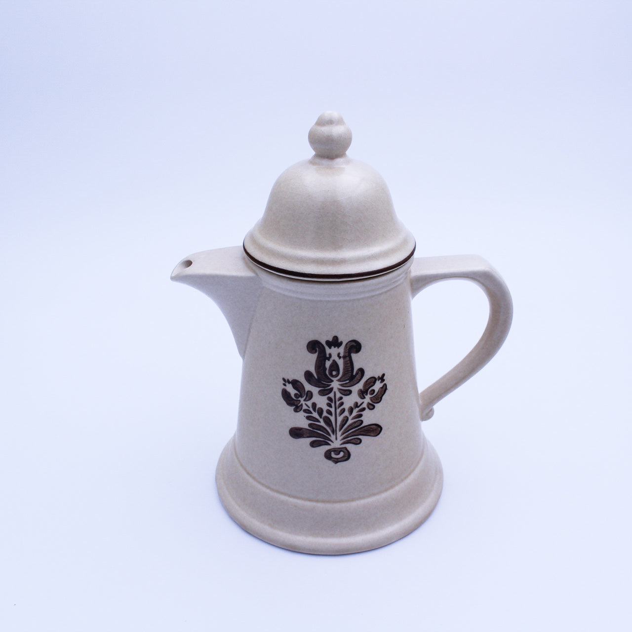 Pfaltzgraff Village Coffee Pot & Napkin Holder – Beige Floral Stoneware