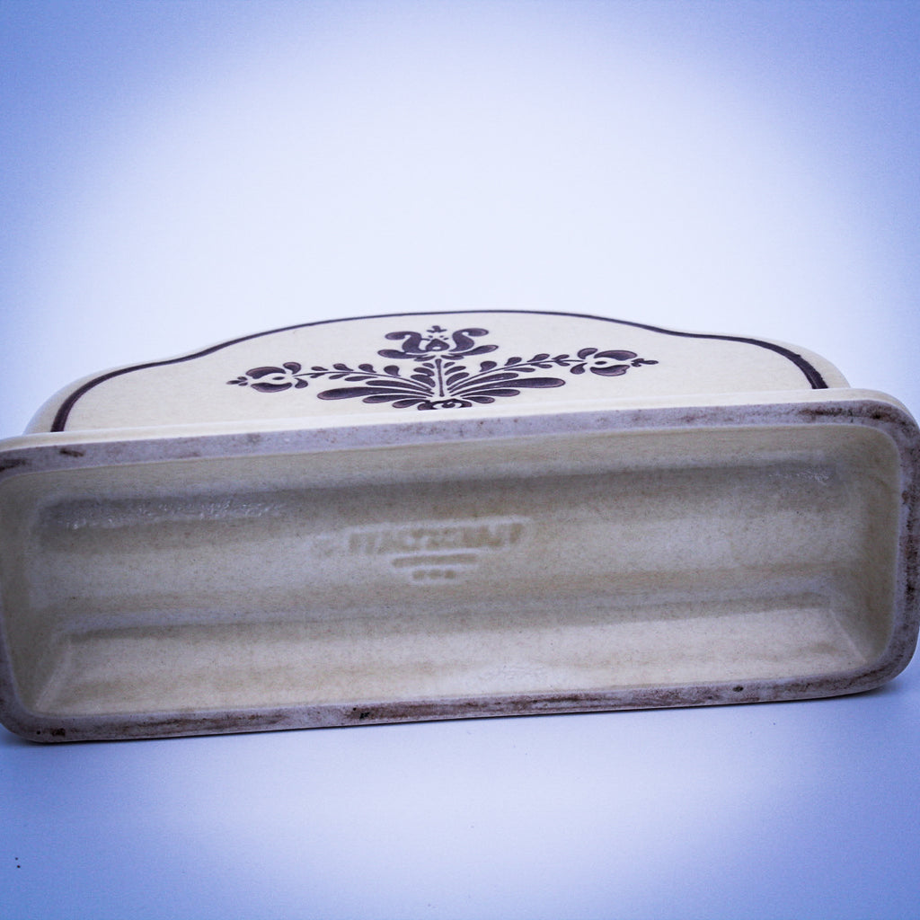 Pfaltzgraff Village Coffee Pot & Napkin Holder – Beige Floral Stoneware