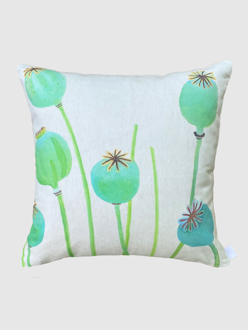 Throw Pillow: Poppy Pods on Ecru