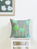 Throw Pillow: Poppy Pods on Grey