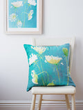 Throw Pillow: Queen Anne's Lace on Teal