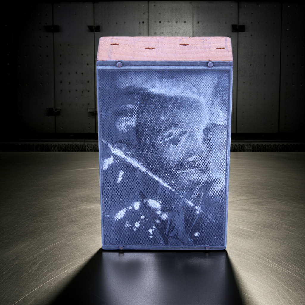 Antique Photo on Copper Printing Plate (Wood Block Mount)