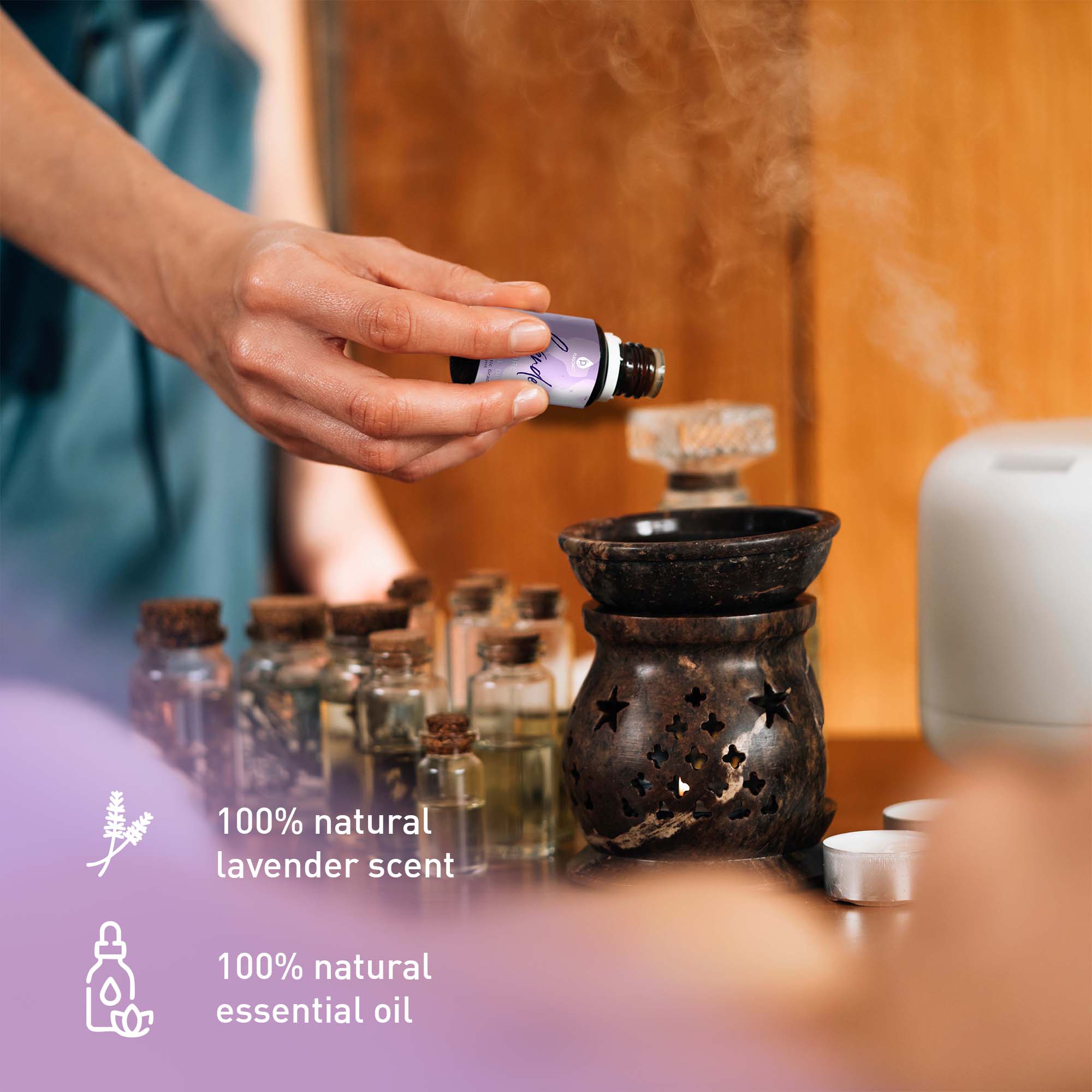 Pursonic 100% Natural Lavender Essential Oils, Pro Therapeutic Grade - 2 Count 30ML Each