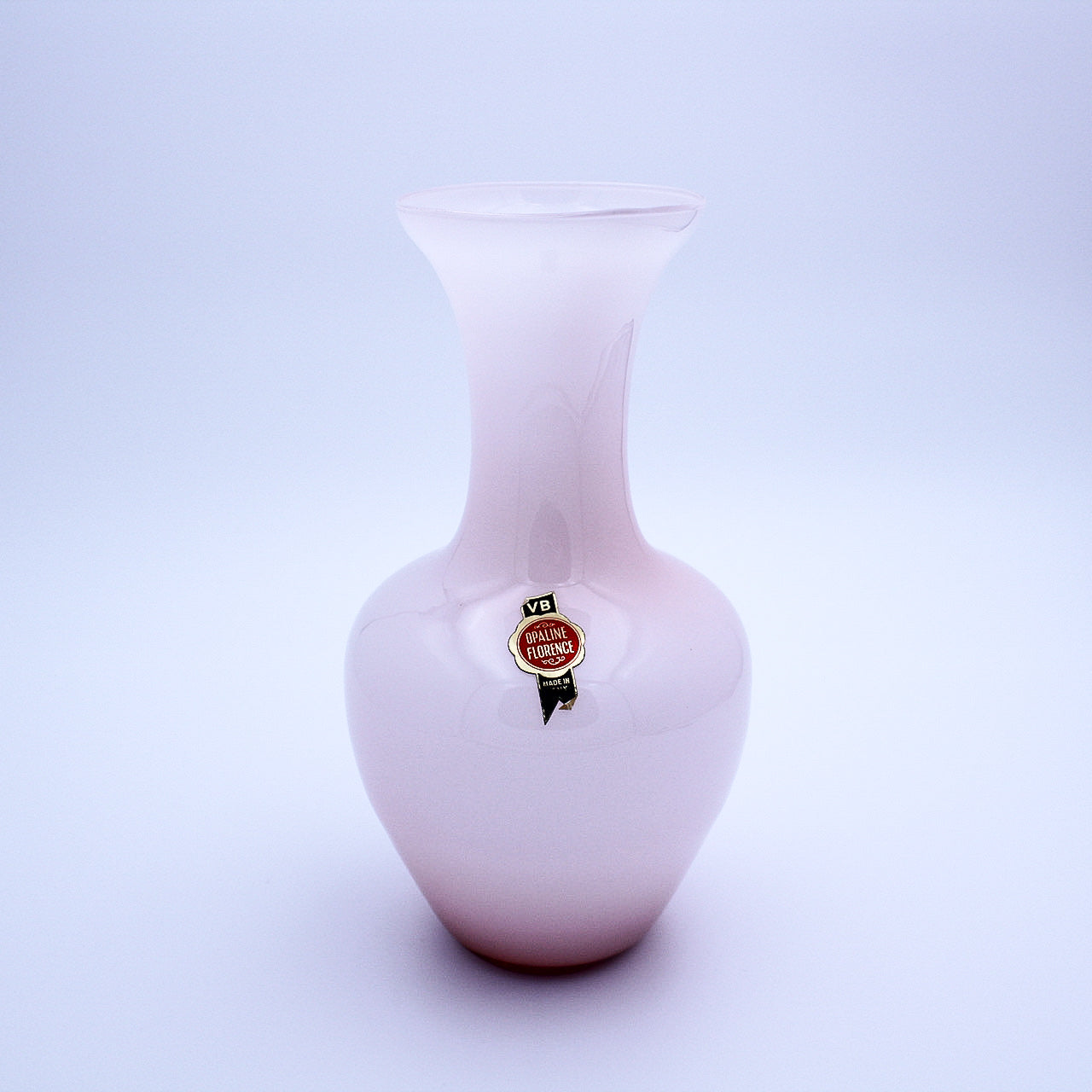 Rare Large Soft Pink Opaline Florence Vase, Made in Italy