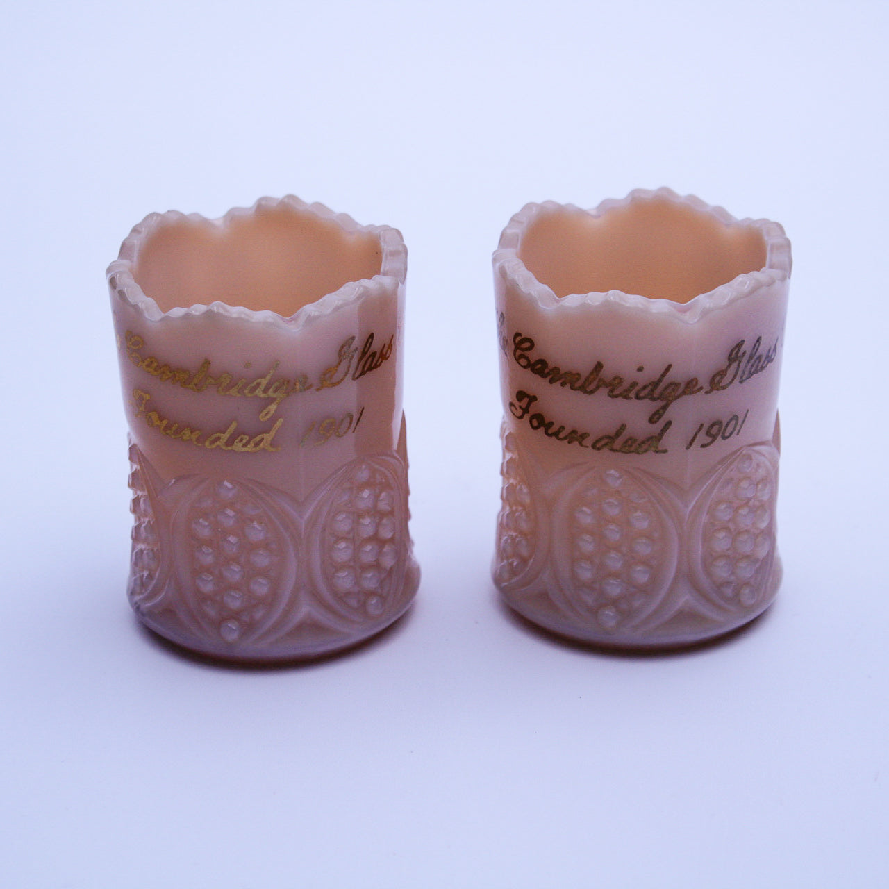 Set of 2 Vintage Fenton Pink Iridescent Toothpick Holders – Cambridge Glass