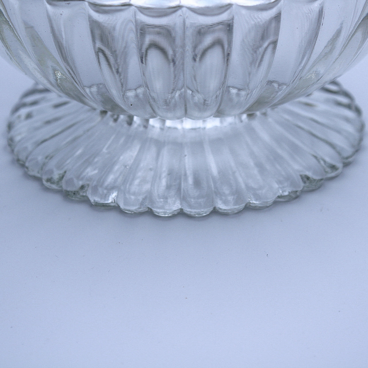 Vintage Jeanette Glass National Ribbed Footed Candy Dish w/ Lid