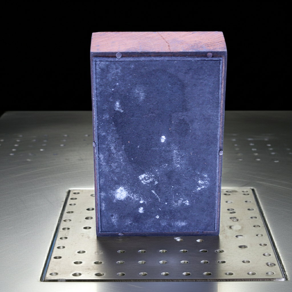 Antique Photo on Copper Printing Plate (Wood Block Mount)