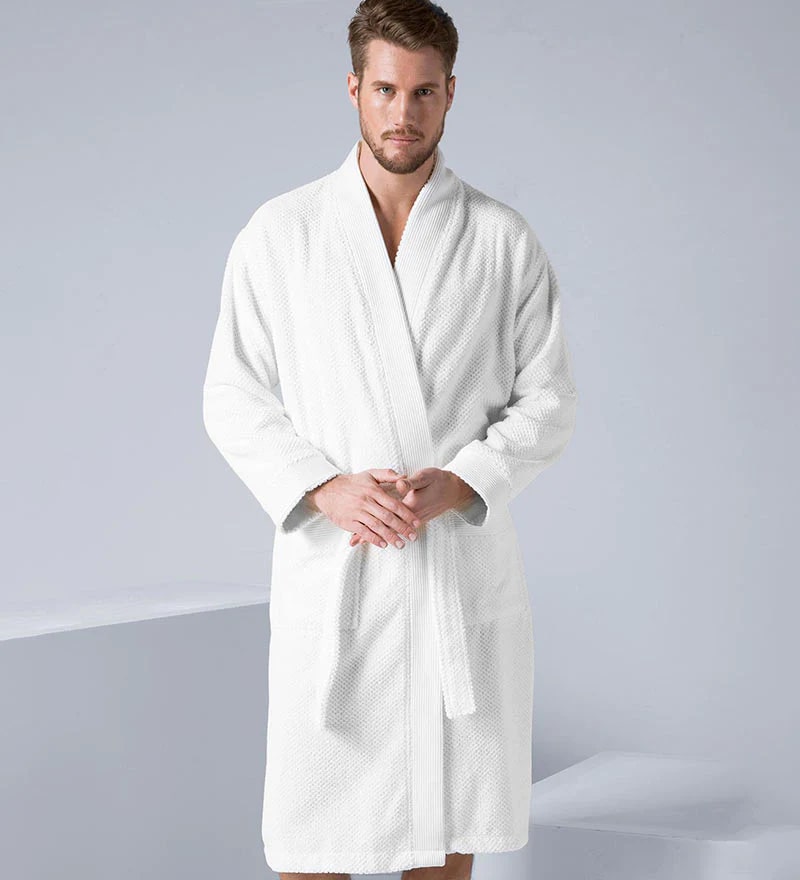 Men's Organic Turkish Terry Cloth Kimono Bathrobe