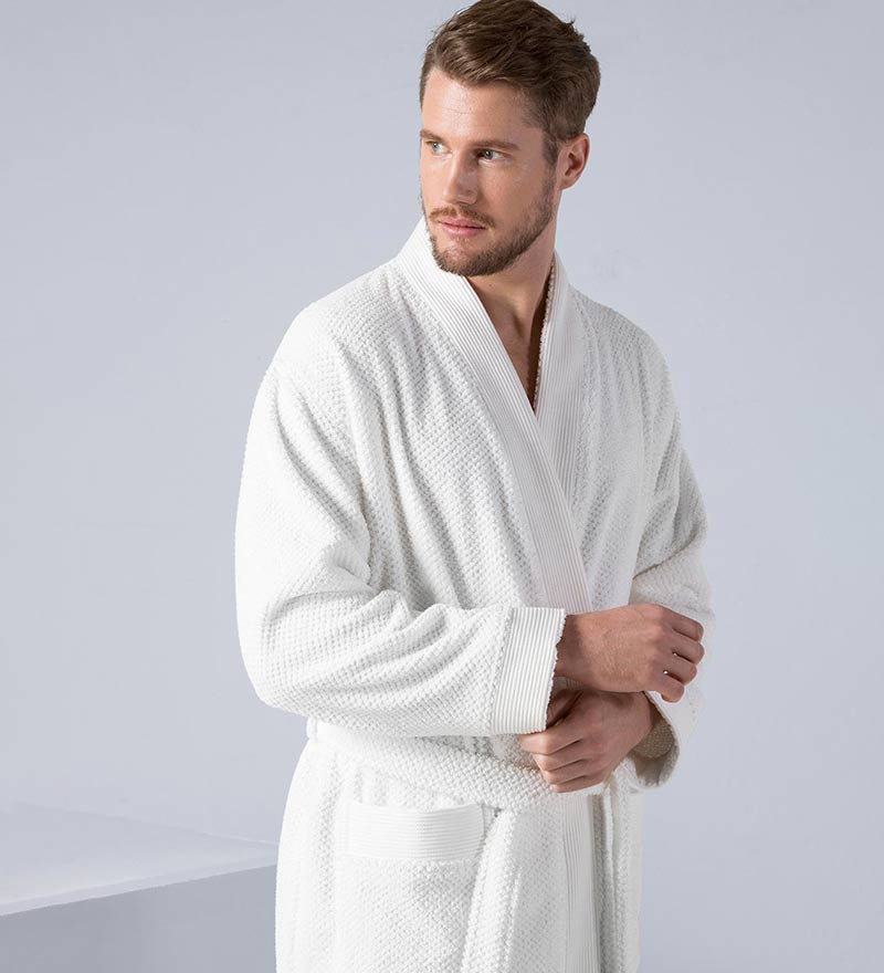 Men's Organic Turkish Terry Cloth Kimono Bathrobe
