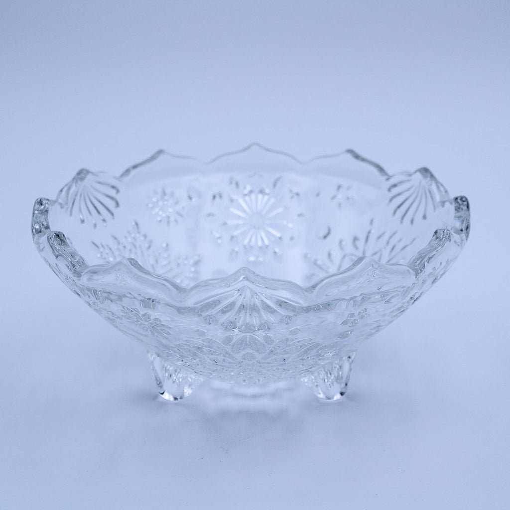 Mikasa Crystal Holiday Classics Footed Bowl with Snowflake Design